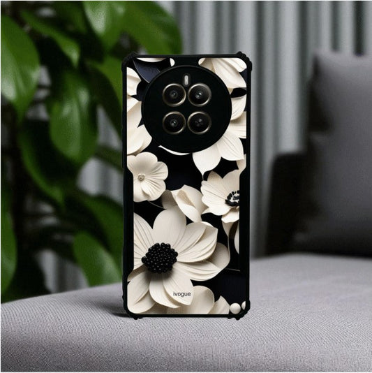 ivogue Black & Bloom Mobile Cover For REALME P1