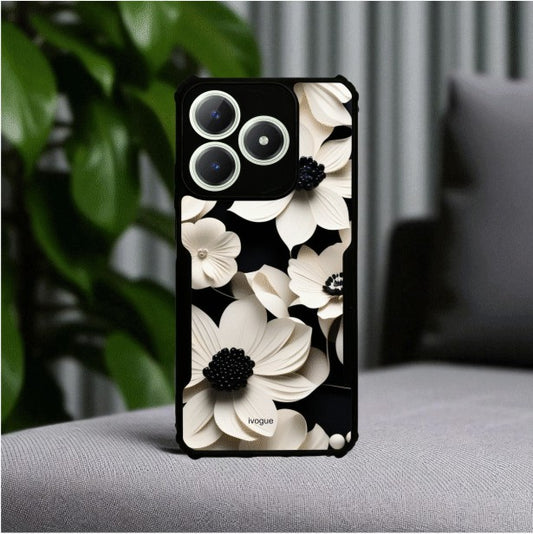 ivogue Black & Bloom Mobile Cover For REALME Narzo N63