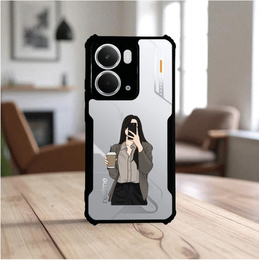 ivogue Coffee Girl Mobile Cover For REALME P3