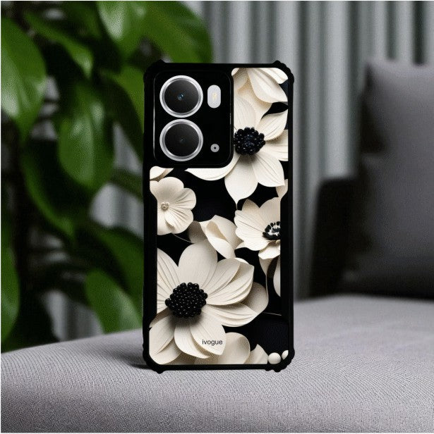 ivogue Black & Bloom Mobile Cover For REALME P3