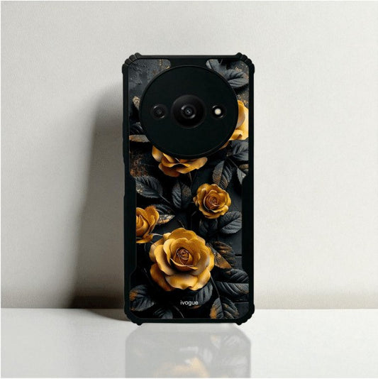ivogue Golden Rose Mobile Cover For Redmi A3