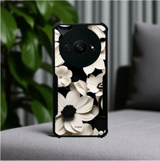 ivogue Black & Bloom Mobile Cover For Redmi A3