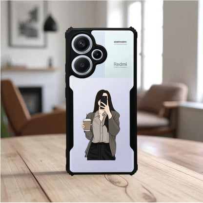 ivogue Coffee Girl Mobile Cover For Redmi Note 13 Pro Plus