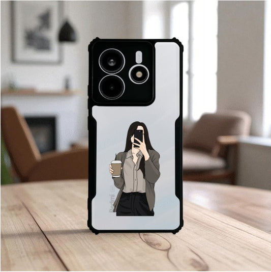 ivogue Coffee Girl Mobile Cover For Redmi Note 14