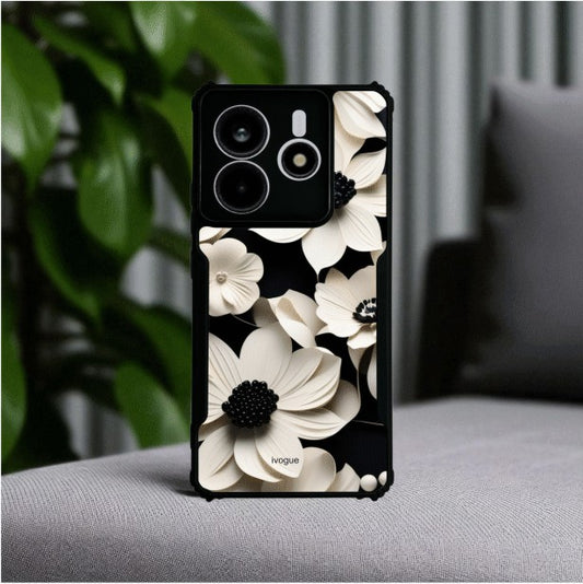 ivogue Black & Bloom Mobile Cover For Redmi Note 14