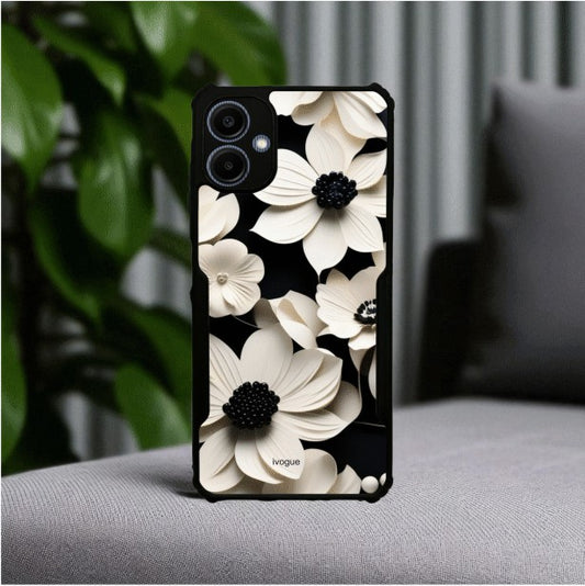 ivogue Black & Bloom Mobile Cover For Samsung A06