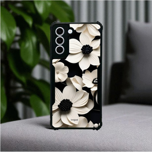 ivogue Black & Bloom Mobile Cover For Samsung S21 FE