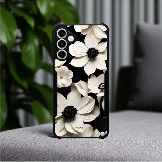 ivogue Black & Bloom Mobile Cover For Samsung A05s