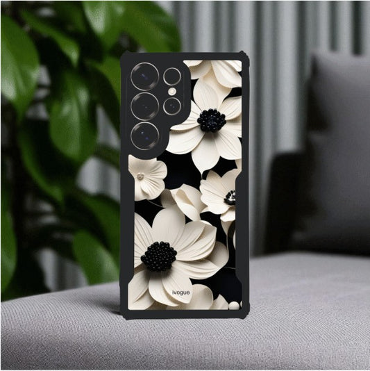 ivogue Black & Bloom Mobile Cover For Samsung S24 Ultra