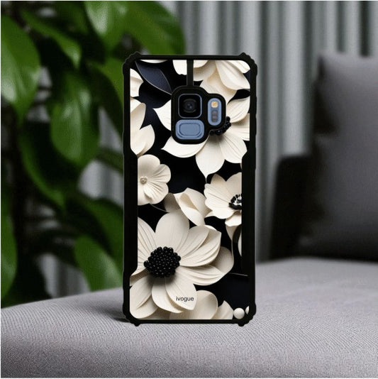 ivogue Black & Bloom Mobile Cover For Samsung S9