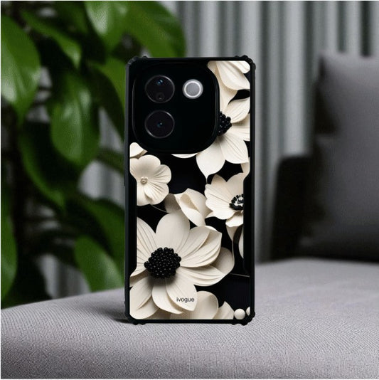 ivogue Black & Bloom Mobile Cover For VIVO T3 Pro