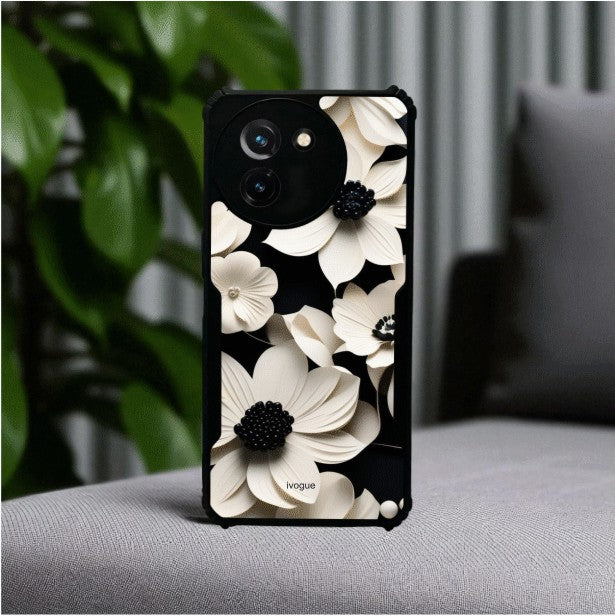 ivogue Black & Bloom Mobile Cover For VIVO T3X