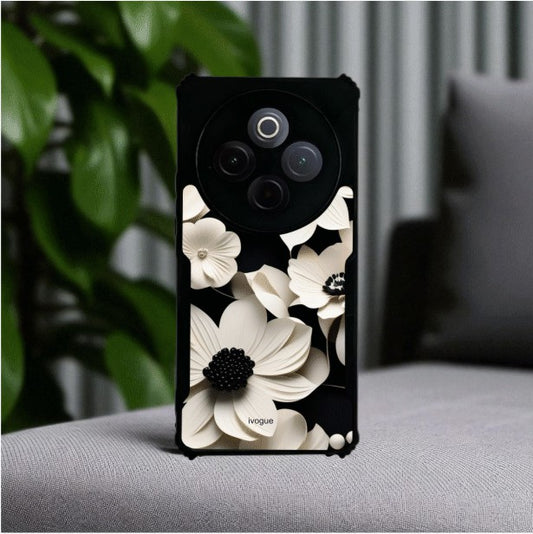 ivogue Black & Bloom Mobile Cover For VIVO T4