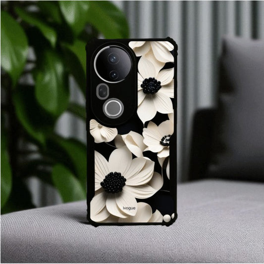 ivogue Black & Bloom Mobile Cover For VIVO T4 Ultra