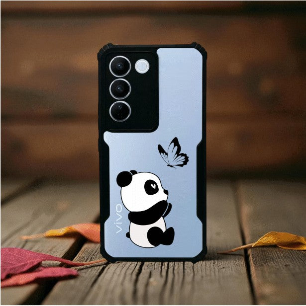 ivogue Panda and Butterfly Mobile Cover For VIVO V27 Pro
