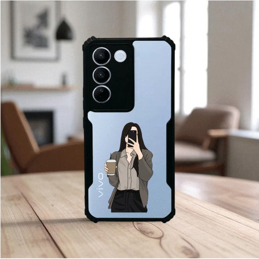 ivogue Coffee Girl Mobile Cover For VIVO V27