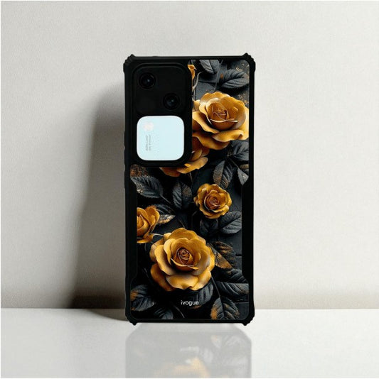 ivogue Golden Rose Mobile Cover For VIVO V30 Pro