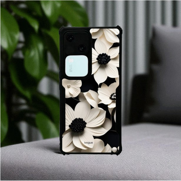 ivogue Black & Bloom Mobile Cover For VIVO V30