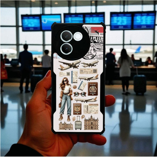 ivogue Travel Girl Vibes Mobile Cover For VIVO V30e