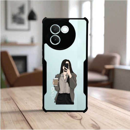 ivogue Coffee Girl Mobile Cover For VIVO V30e