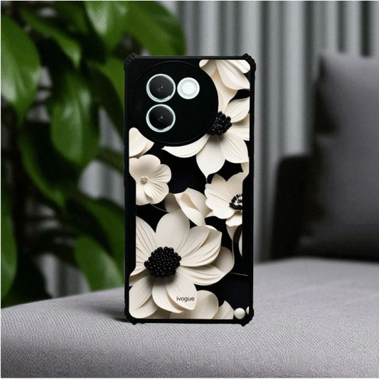 ivogue Black & Bloom Mobile Cover For VIVO V30e