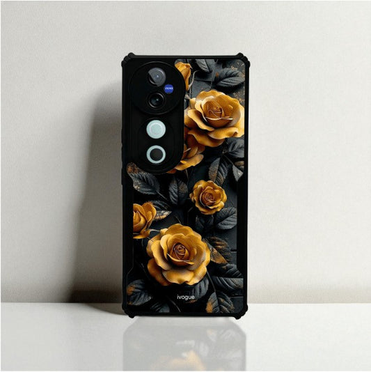ivogue Golden Rose Mobile Cover For VIVO V40 Pro