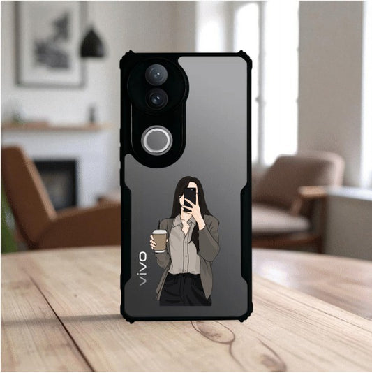 ivogue Coffee Girl Mobile Cover For VIVO V50e
