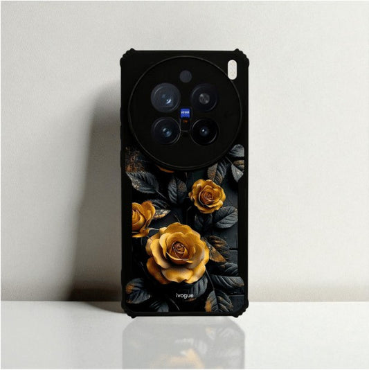 ivogue Golden Rose Mobile Cover For VIVO X200 Pro