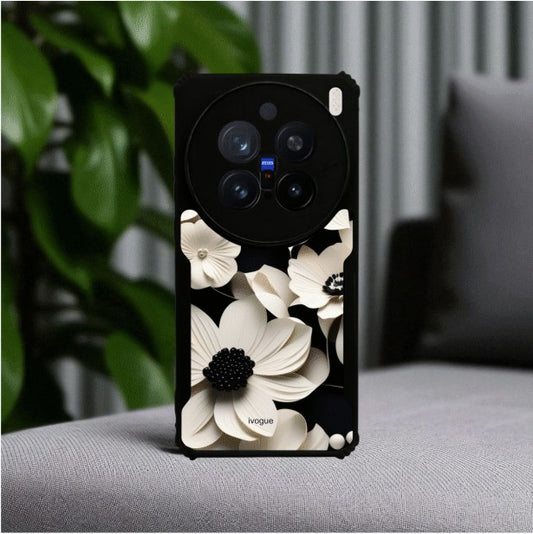 ivogue Black & Bloom Mobile Cover For VIVO X200 Pro