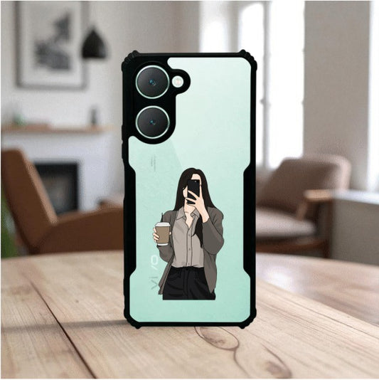 ivogue Coffee Girl Mobile Cover For VIVO T3 Lite