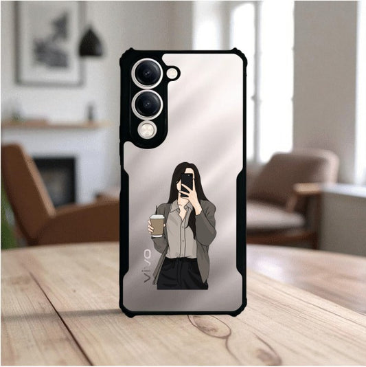 ivogue Coffee Girl Mobile Cover For VIVO Y19e