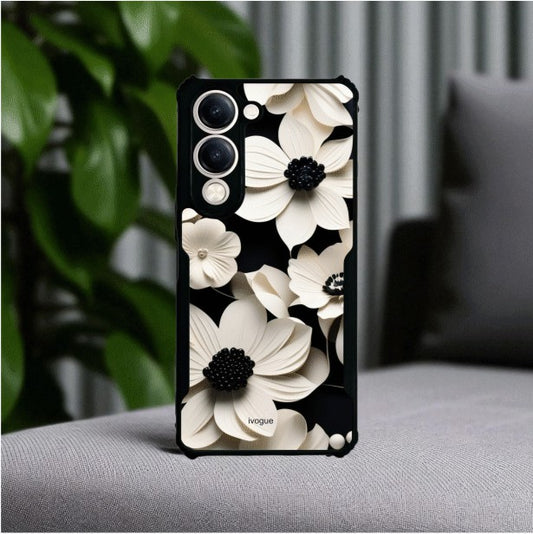 ivogue Black & Bloom Mobile Cover For VIVO Y19e