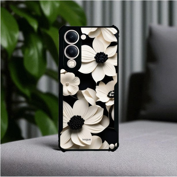 ivogue Black & Bloom Mobile Cover For VIVO Y29S