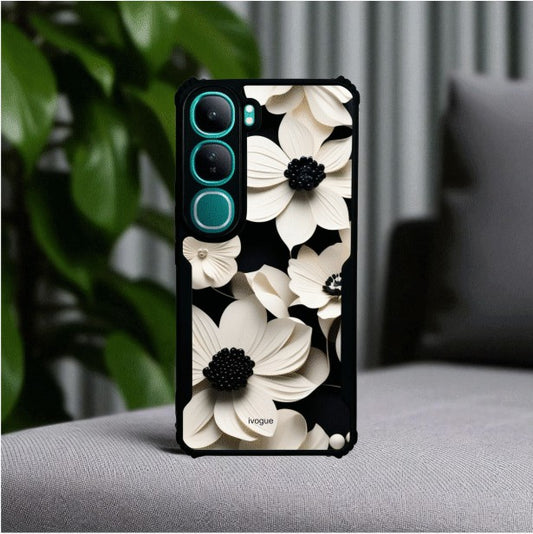 ivogue Black & Bloom Mobile Cover For VIVO Y300