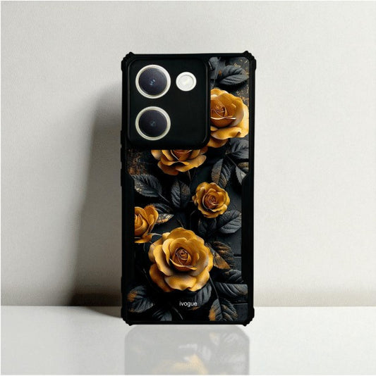 ivogue Golden Rose Mobile Cover For VIVO Y300 Plus