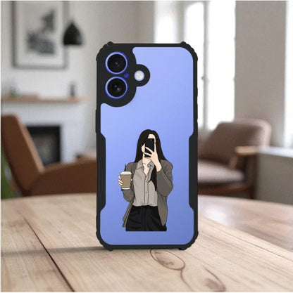 ivogue Coffee Girl Mobile Cover For Apple iphone 16 Plus