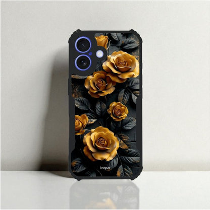 ivogue Golden Rose Mobile Cover For Apple iphone 16 Plus