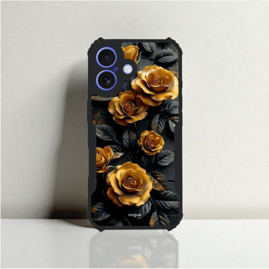 ivogue Golden Rose Mobile Cover For Apple iphone 16 Plus