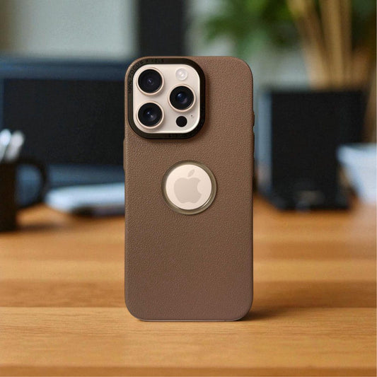 Lichi Leather Case For Apple iphone 15 Pro_Desert Titanium