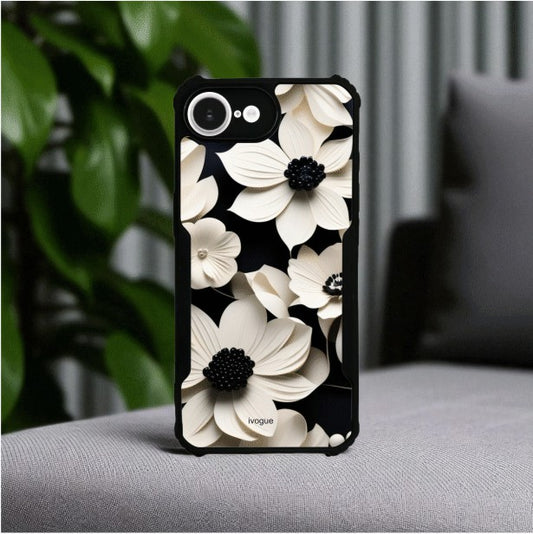 ivogue Black & Bloom Mobile Cover For Apple iphone 16e