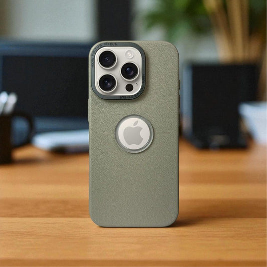 Lichi Leather Case For Apple iphone 15 Pro Max_Natural Titanium