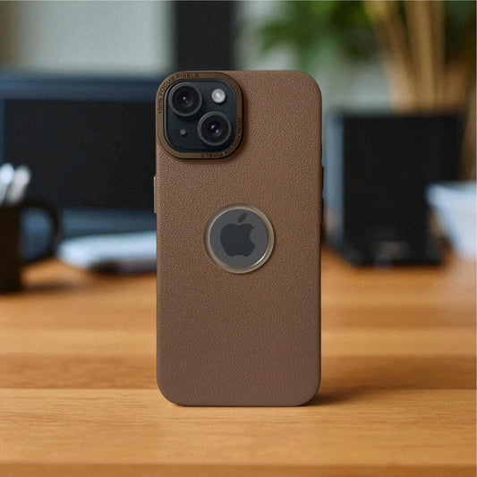 Lichi Leather Case For Apple iphone 15_Desert Titanium