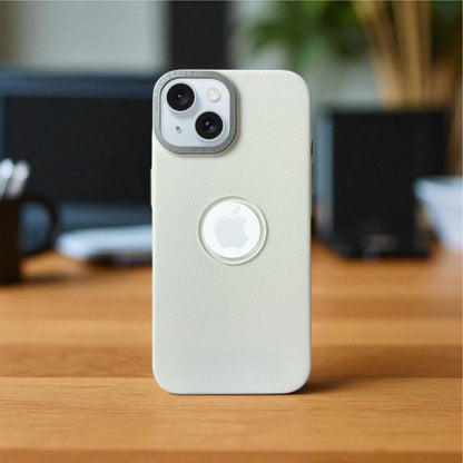 Lichi Leather Case For Apple iphone 15_White
